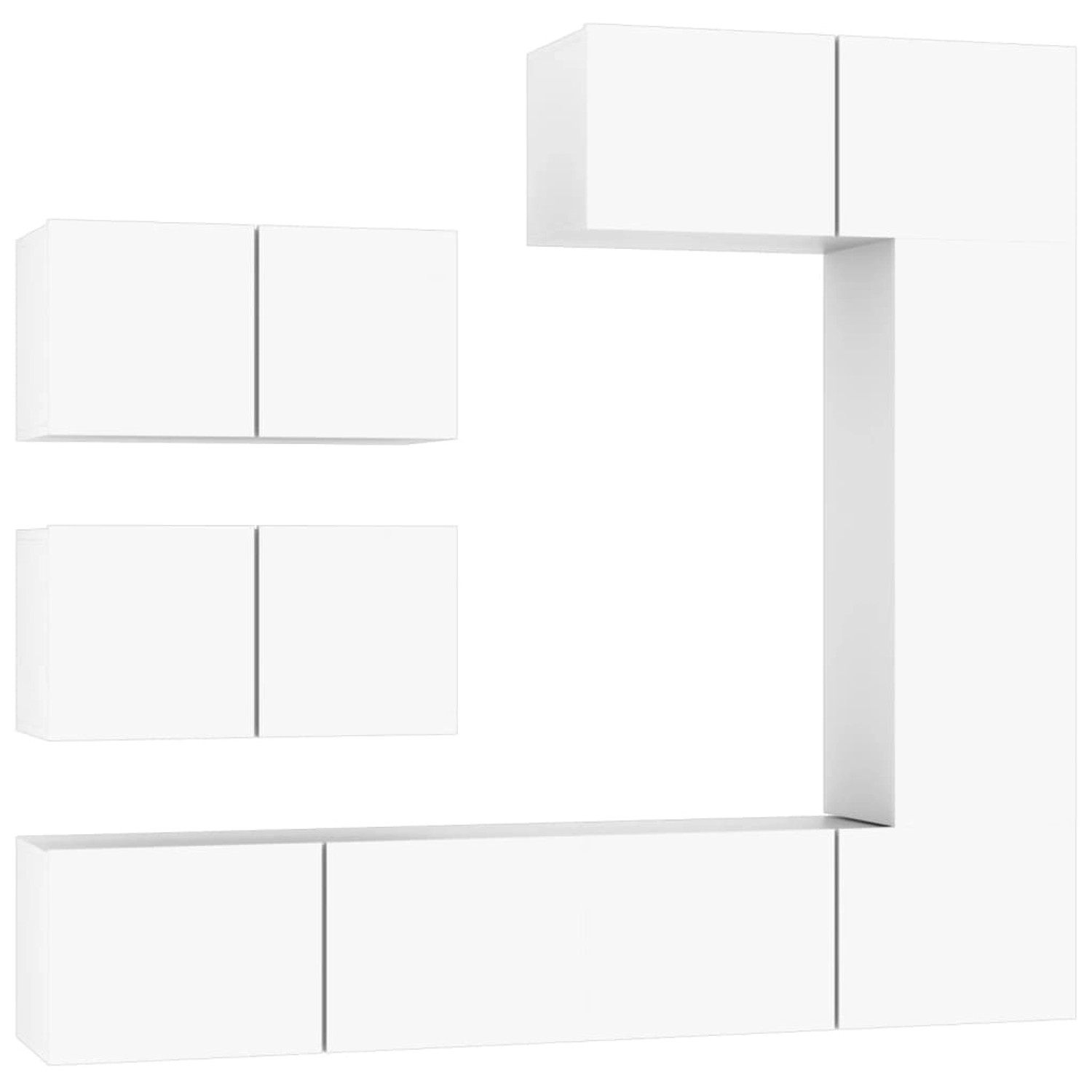 vidaXL 6-Tlg TV-Schrank-Set Weiß Holzwerkstoff 3114550 günstig online kaufen