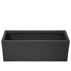 Anthrazitfarbener Ondis24 Pflanzkübel Basalt, 57L, einwandig, für den Garten.