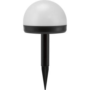 LED Solar-Bodenleuchte Sisto, 4er-Set. Kuppelförmige Gartenleuchte mit Erdspieß, weiße LEDs.