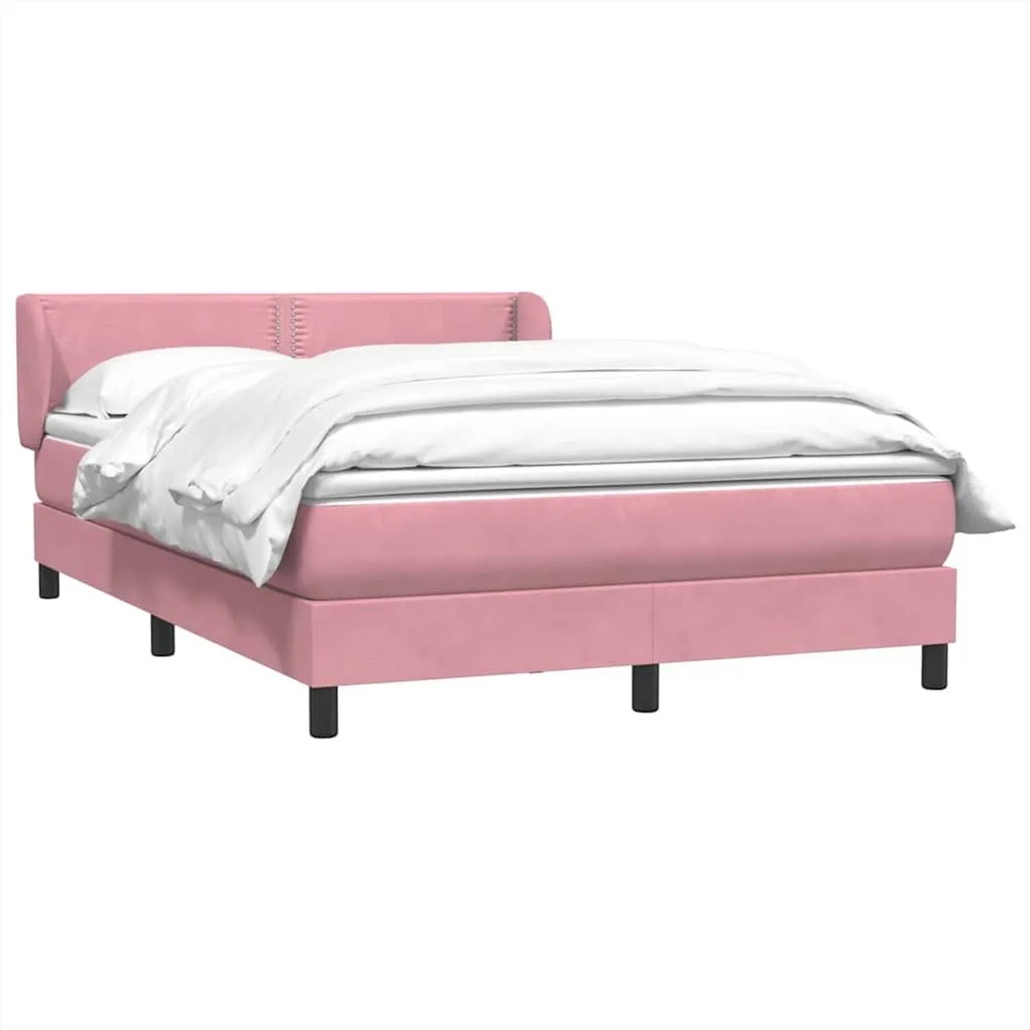 vidaXL Boxspringbett mit Matratze Rosa 160x210 cm Samt 3317450 günstig online kaufen