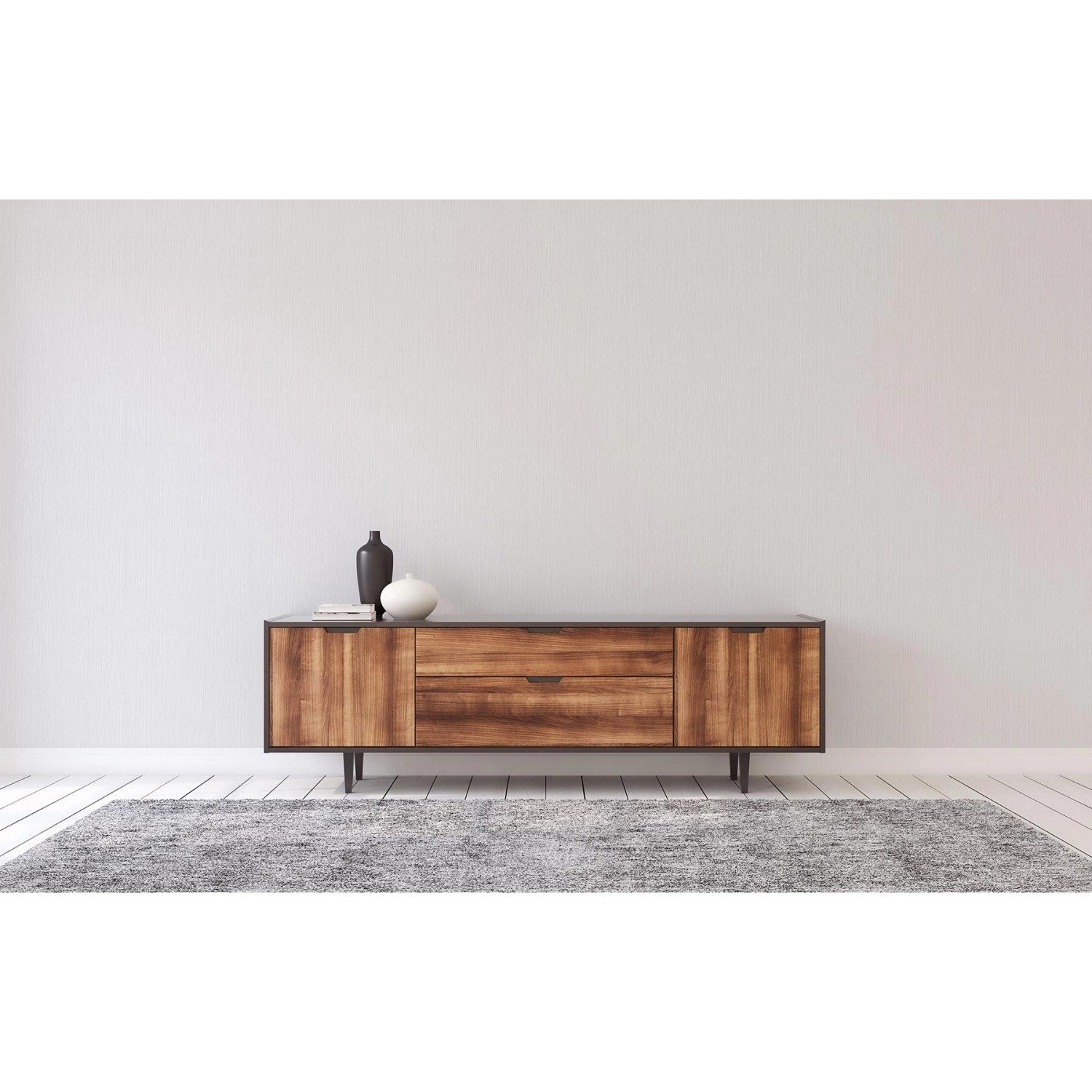 Weiße Tadessi Unitapete M1 No 1972 als Papiertapete an der Wand.