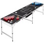 Tectake Bierpongtisch mit Eisfach, klappbar und höhenverstellbar, mit Bechern und Bällen.