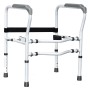 Weiße Costway Toiletten Aufstehhilfe mit grauen Armlehnen, verstellbarer Höhe für sicheren Halt im Bad.