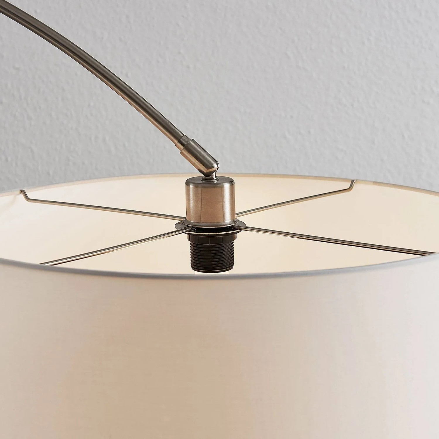 Lindby Stehlampe Bogenleuchte Belinda 9624578 Modern in Weiß aus Textil 1-flammig E27 Wohnzimmerleuchte_7