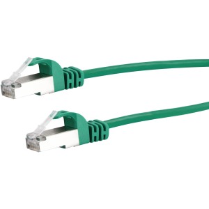 Grünes Schwaiger LAN-Netzwerkkabel, 0,5 m, CAT 6 für schnelle Datenübertragung.