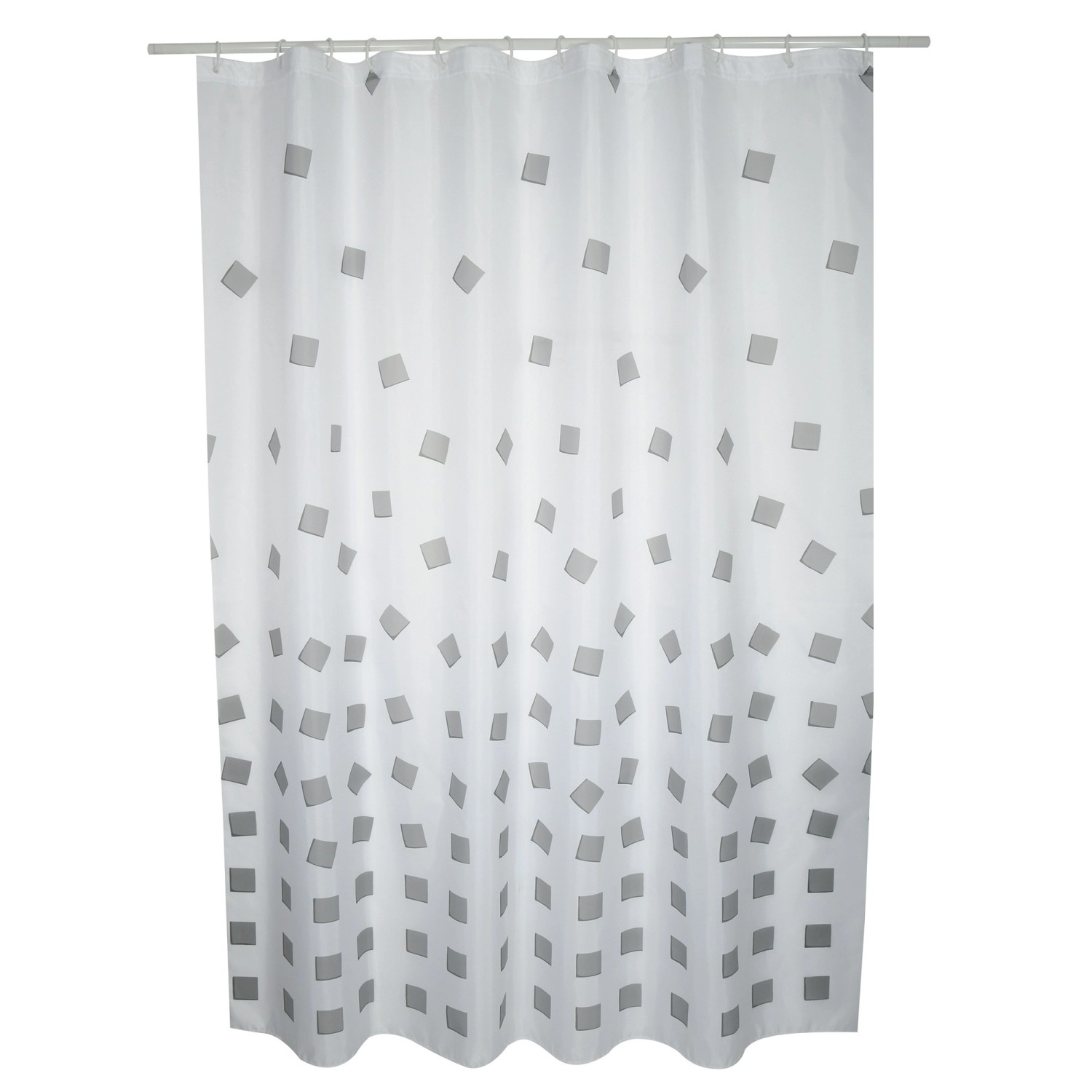 MSV Duschvorhang Thika 180 cm x 200 cm Weiß-Grau günstig online kaufen