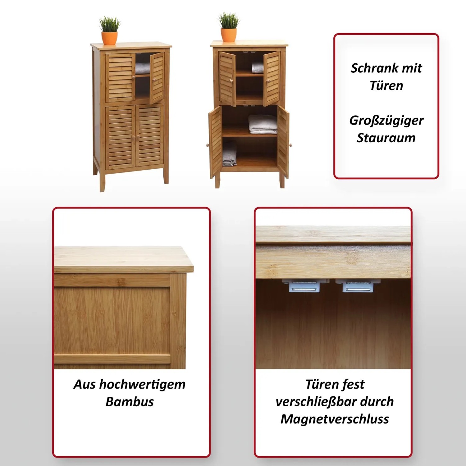 MCW Badschrank Bambus B18 4 Tren 100x50x30cm kaufen bei OBI