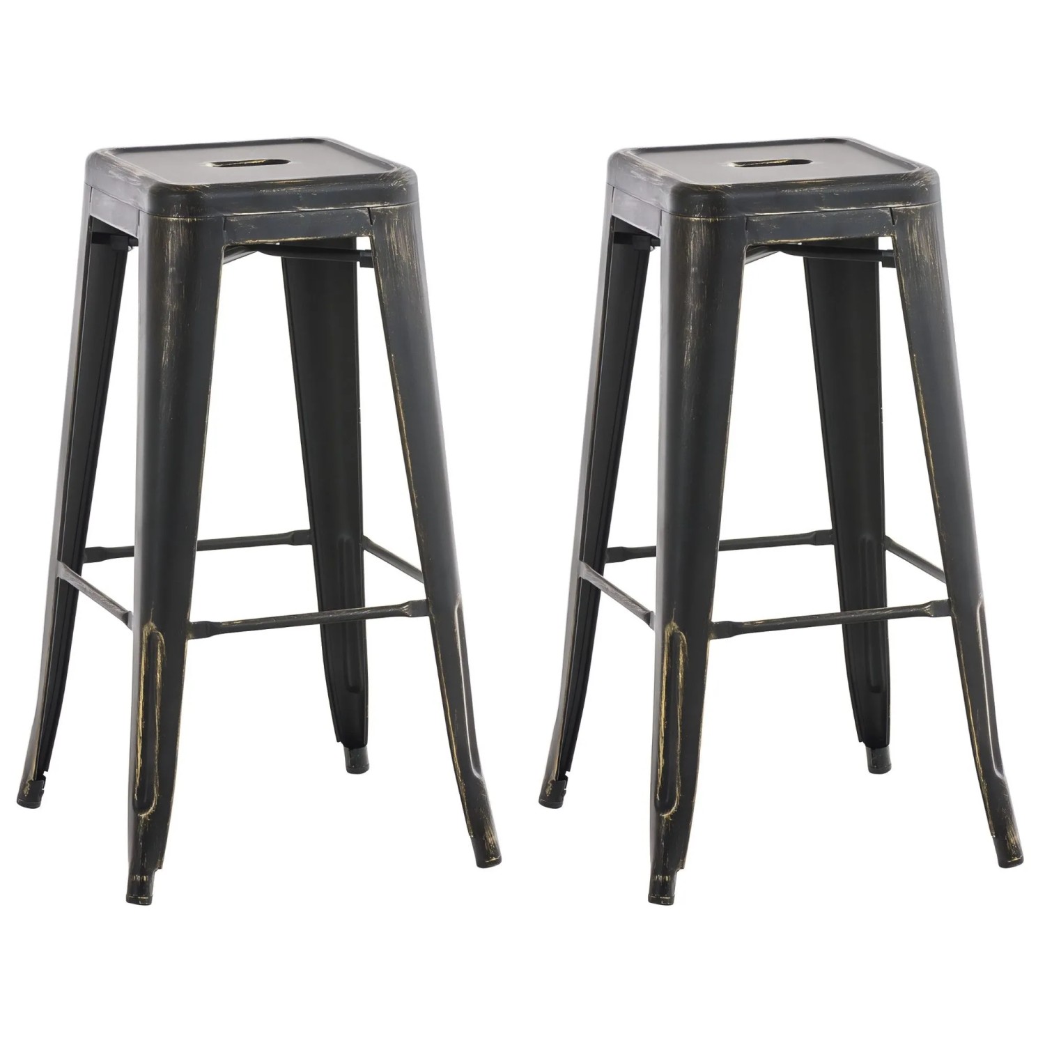 CLP 2er Set Barhocker Joshua Schwarz-Gold