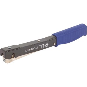 LUX Hammertacker Comfort für Feindrahtklammern 6 mm, blauem Griff.