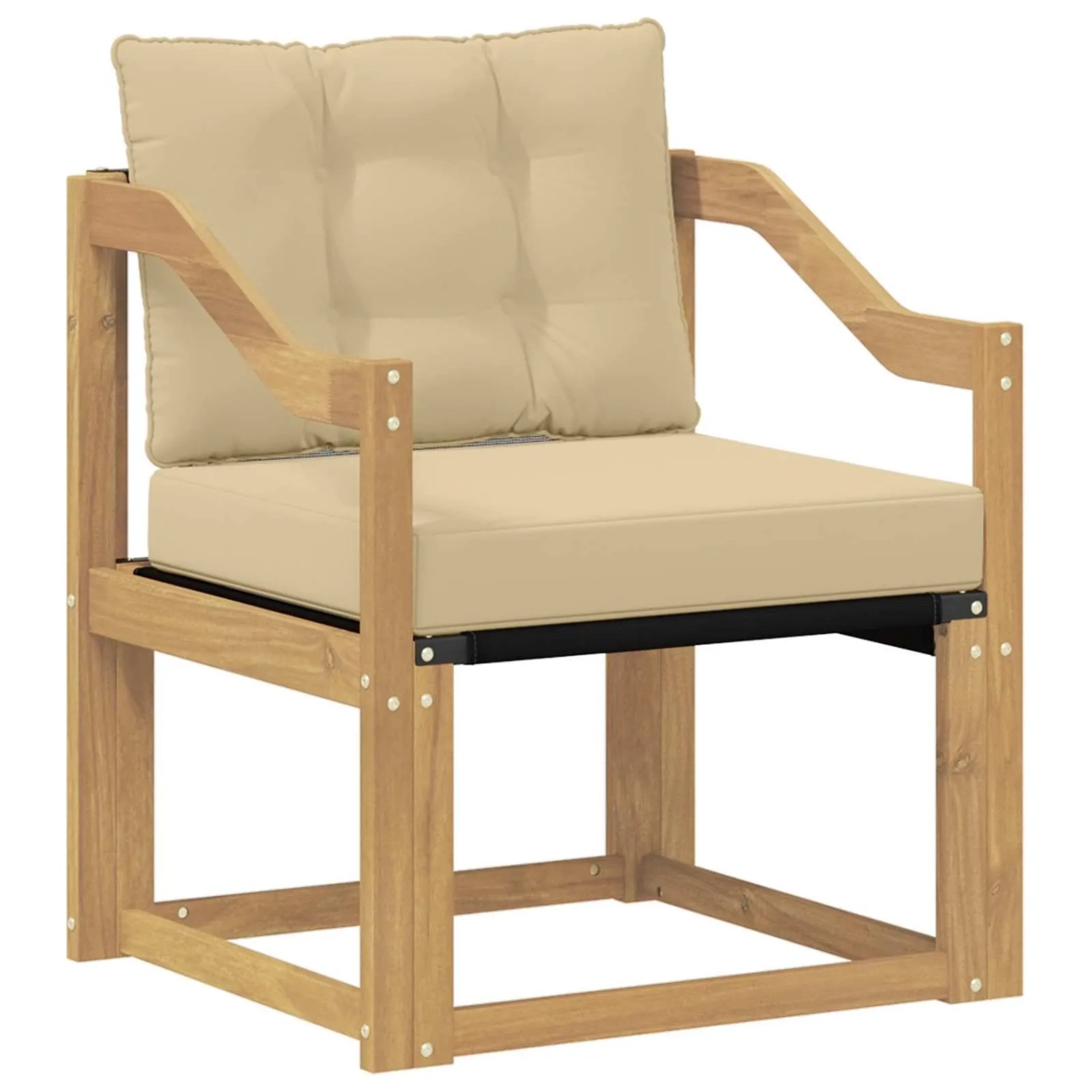 vidaXL Outdoor-Sofa Massivholz Akazie Weiß und Beige 3439051