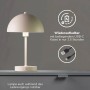 Beige mokebo LED Tischlampe „Leuchtturm“: Kabellose Akku-Leuchte, dimmbar, aufladbar für Innenräume.