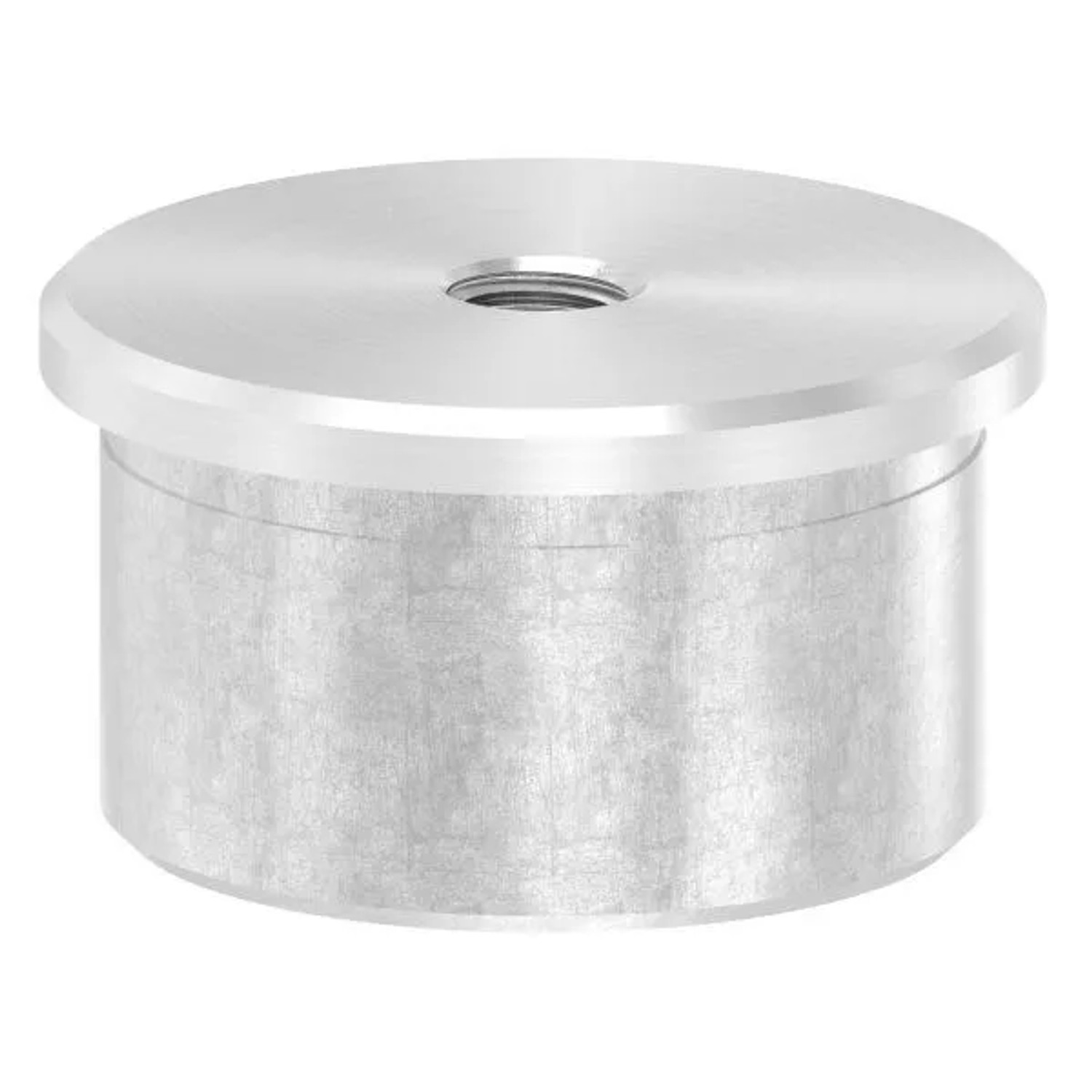 FeNau Einsteckkappe V2A Edelstahl Für Rohr Ø 42,4x2,5 mm Mit M8 Gewinde Flach Zum Kleben