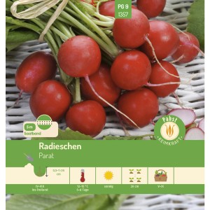 Pabst Keimkraft Radieschen Saatband Parat: Karminrote Radieschen auf Saatband, ideal für Beet und Balkon.