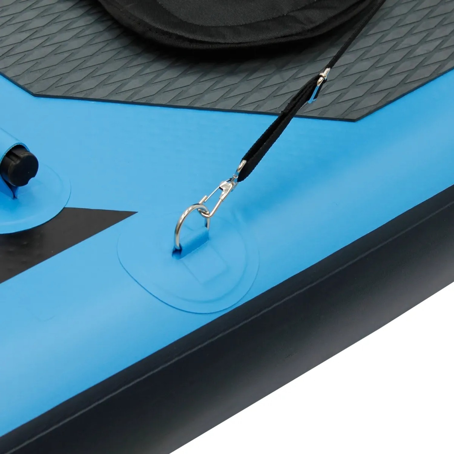 Detailaufnahme: ECD Germany Kajak Sitz Befestigung am SUP Paddle Board. Wassersport Zubehör.