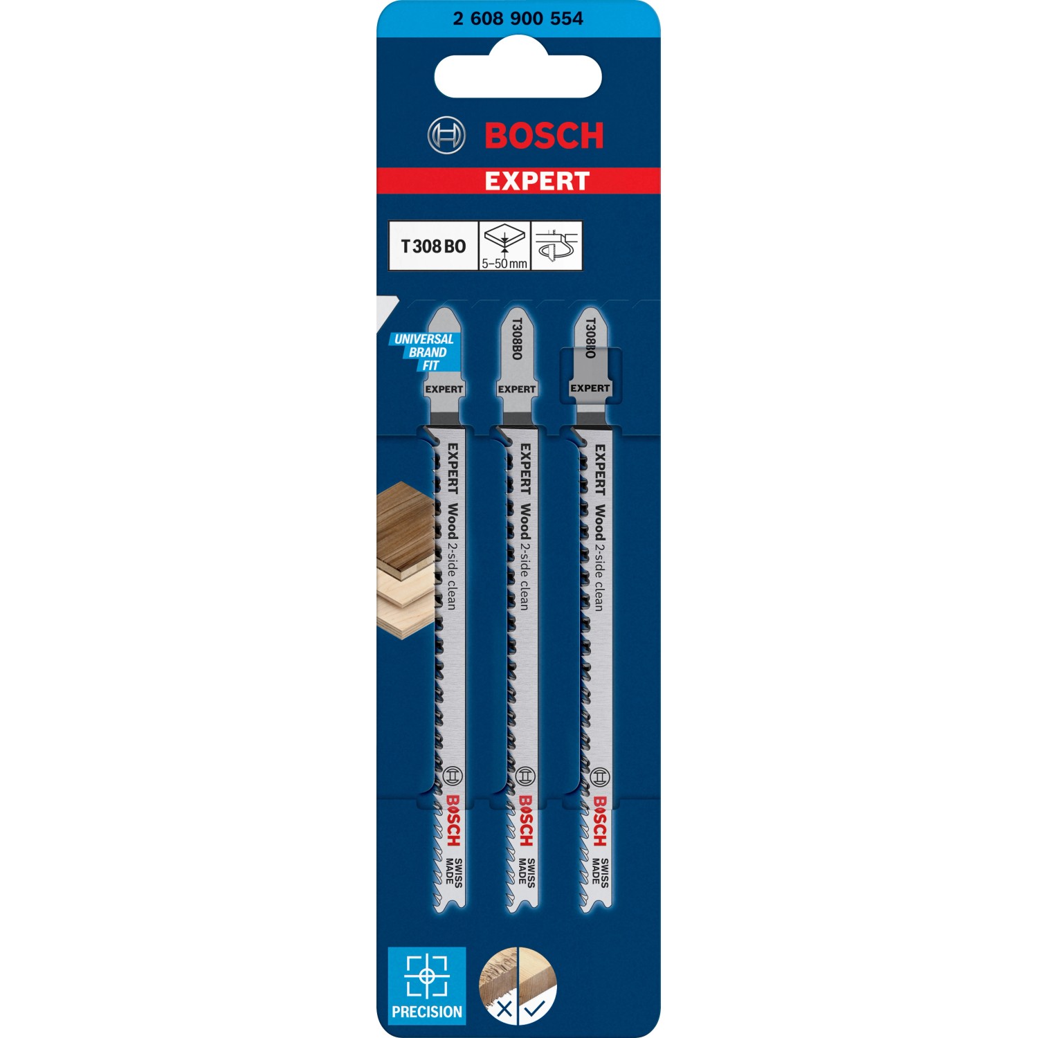 Bosch Expert Stichsägeblätter für Holz T308BO 3 Stück