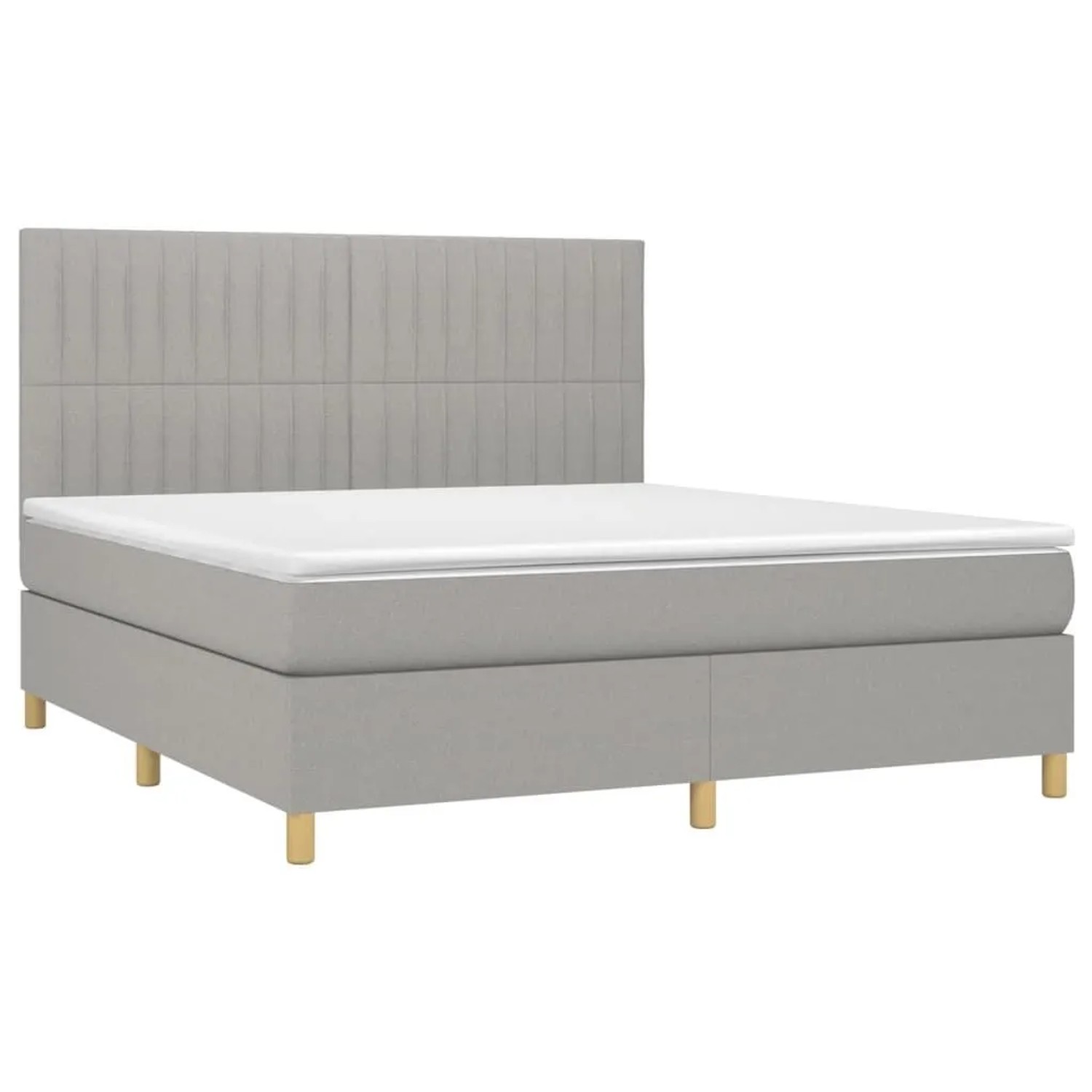 vidaXL Boxspringbett mit Matratze Hellgrau 180x200 cm Stoff 3142513 günstig online kaufen