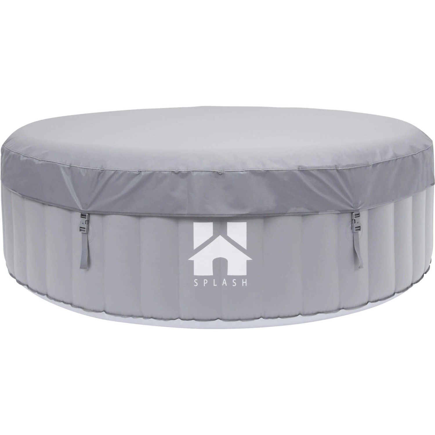 Grauer Home Deluxe Whirlpool Splash, Ø 208 cm, mit Abdeckung. Aufblasbarer Outdoor-Whirlpool.