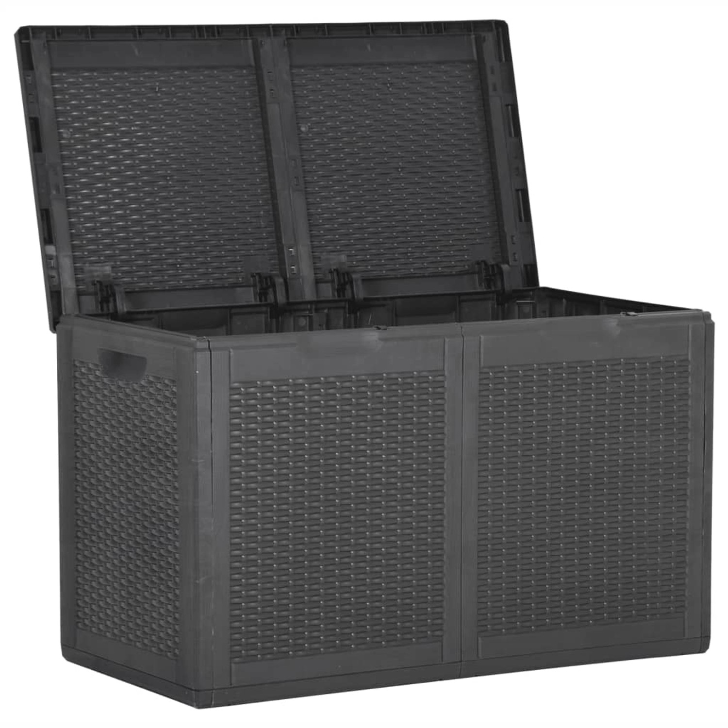 VidaXL Garten-Aufbewahrungsbox Schwarz 180 L  PP Rattan