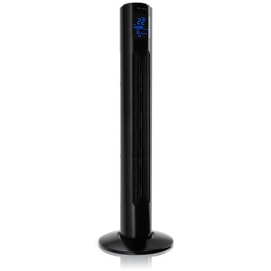 Schwarzer Brandson Turmventilator mit Display und Oszillation Funktion.