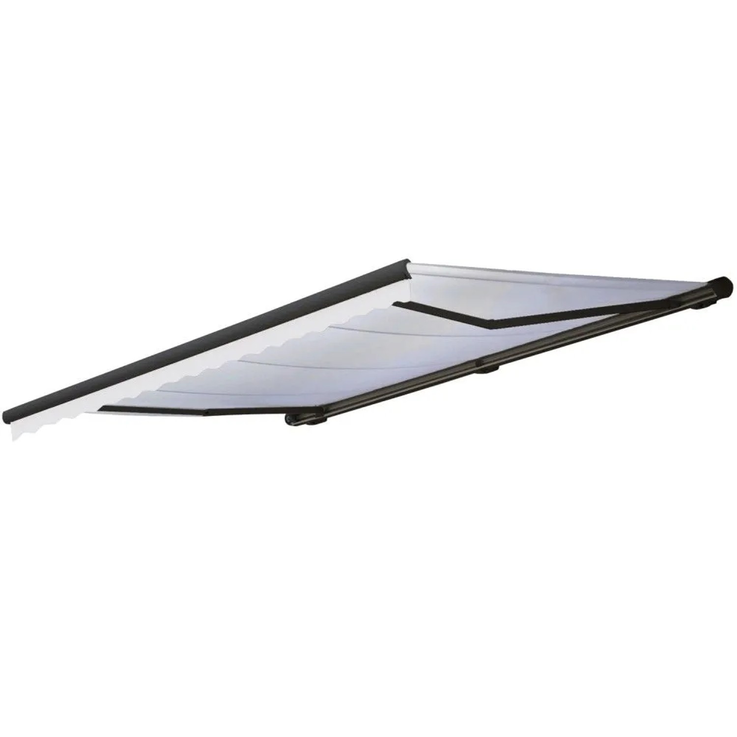 MCW Kassetten-Markise H123 mit Volant 4,5x3m Acryl Creme Anthrazit