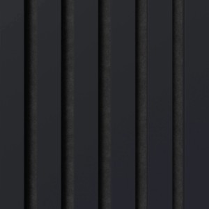 Akustikpaneel Muster Indigo Blue mit schwarzen Filzstreifen für Wand und Decke.