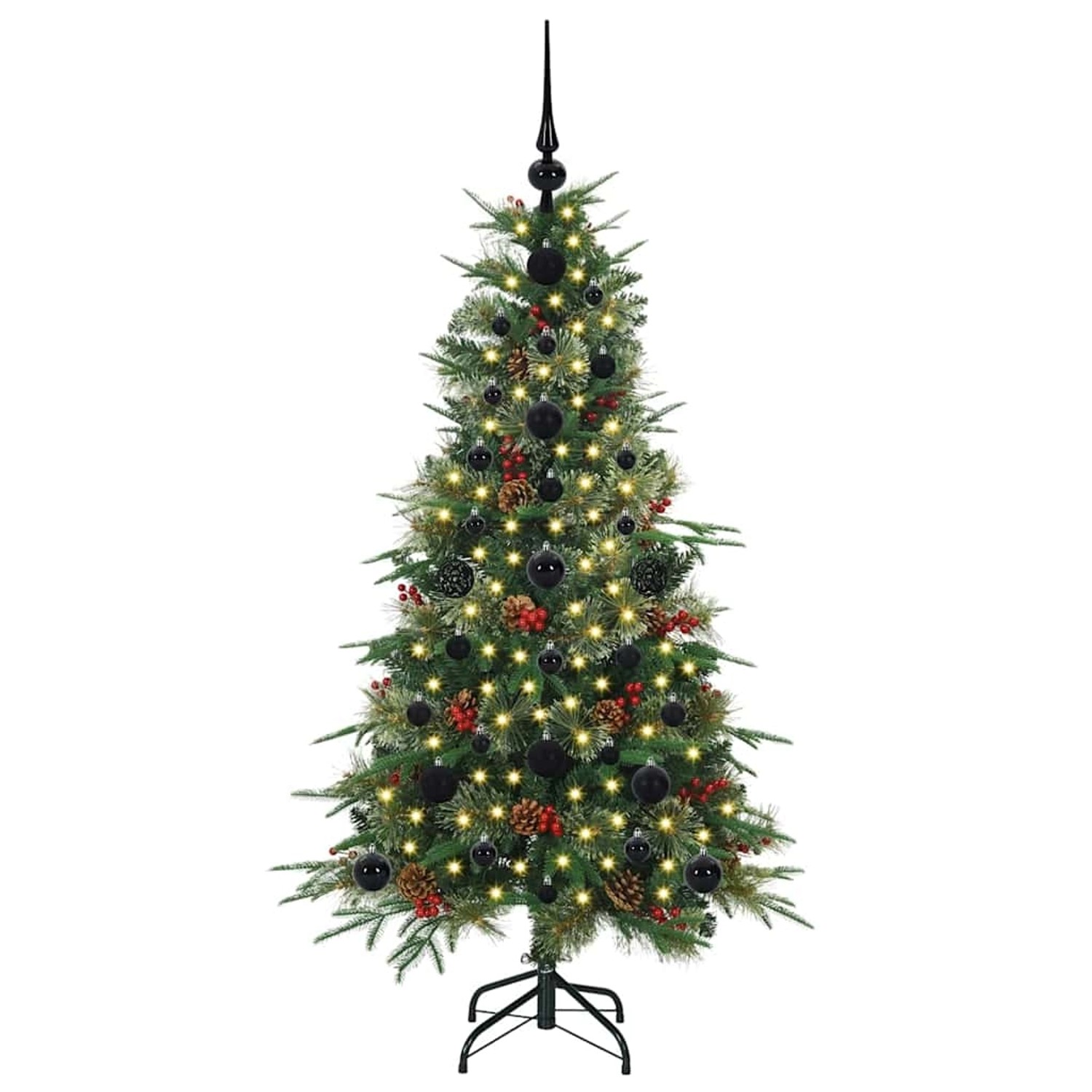 vidaXL Künstlicher Klappbarer Weihnachtsbaum Grün 120 cm PE und PVC 3397394