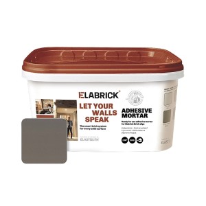 Eimer Elabrick Klebemörtel Quarzgrau, 5 kg, für Verblender und Fliesen.