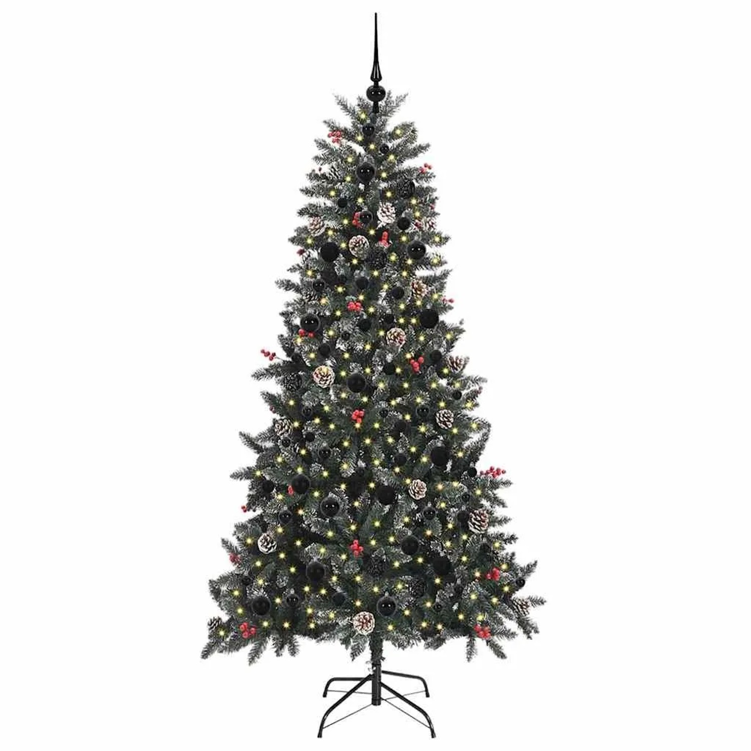 vidaXL Künstlicher Weihnachtsbaum mit 300 LEDs Grün 114 x 114 x 210 cm 3395893