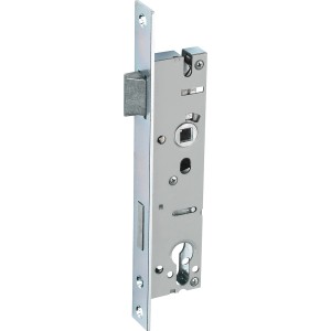 Abus Einsteckschloss für Rohrrahmentüren, Profilzylinder, silberfarben, mit 30 mm Dornmaß.