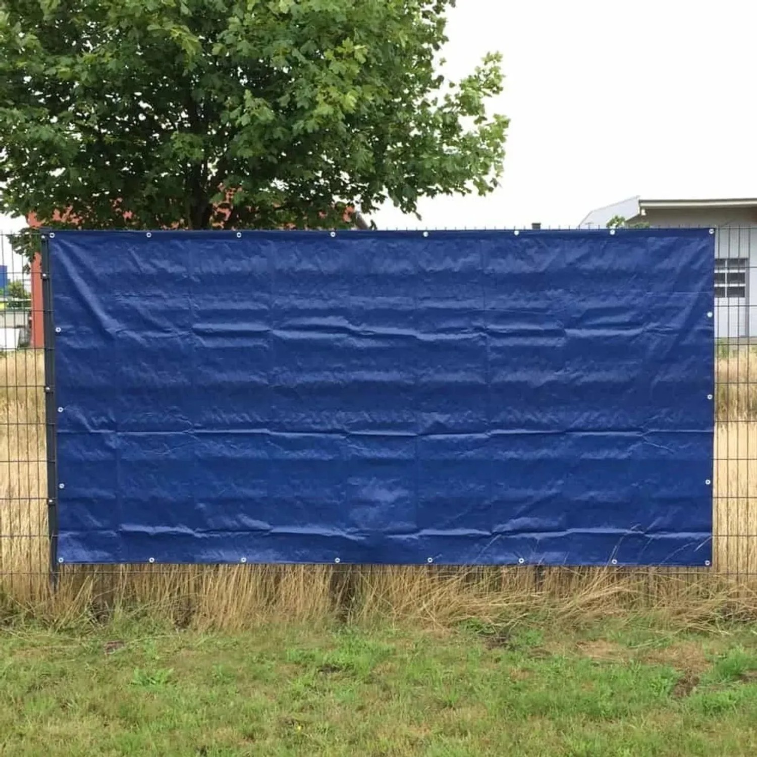 Boni-Shop Bauzaunplane Blau 1,76x3,41m 160g/m² Sichtschutz Windschutz_2