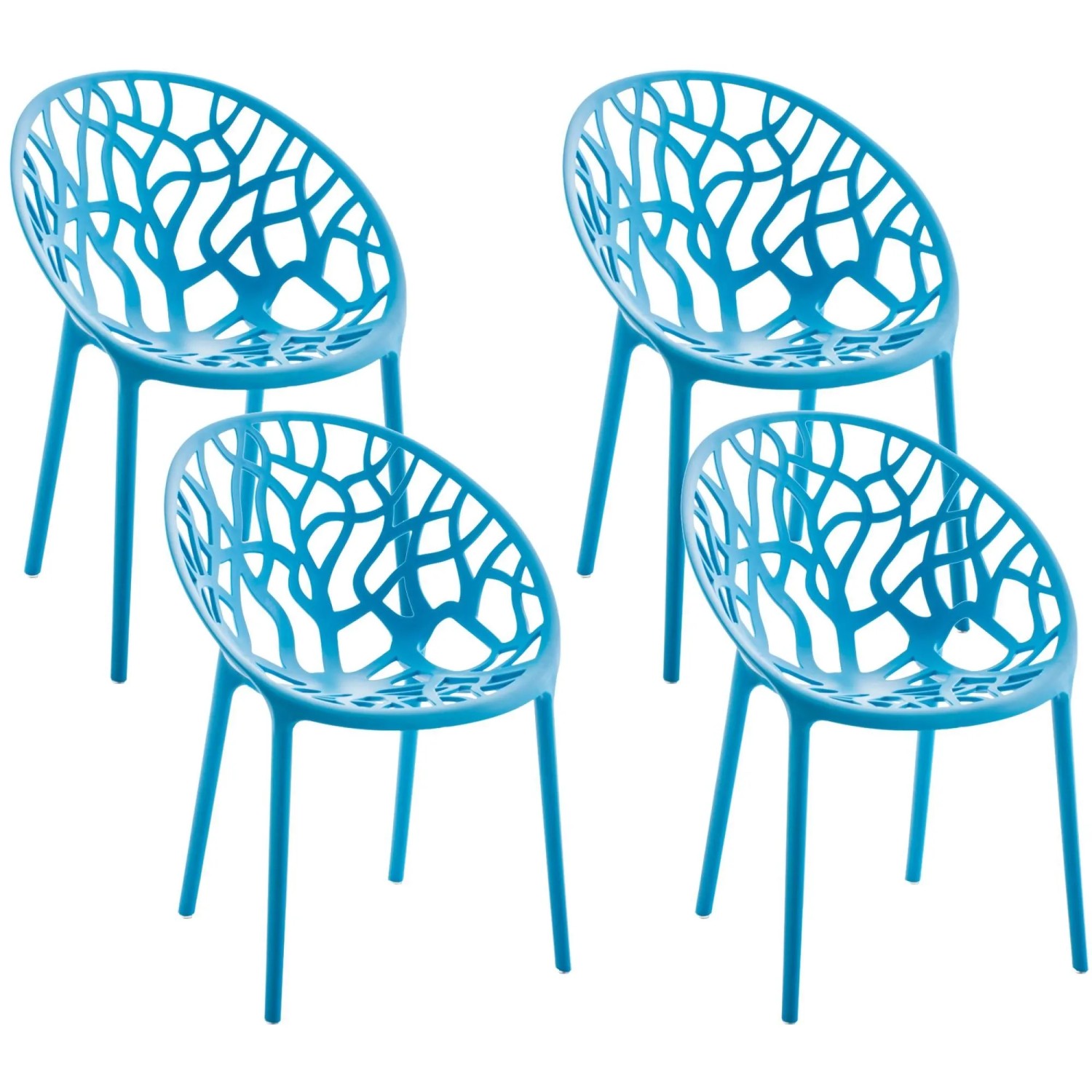 CLP 4er Set Gartenstühle Hope Blau