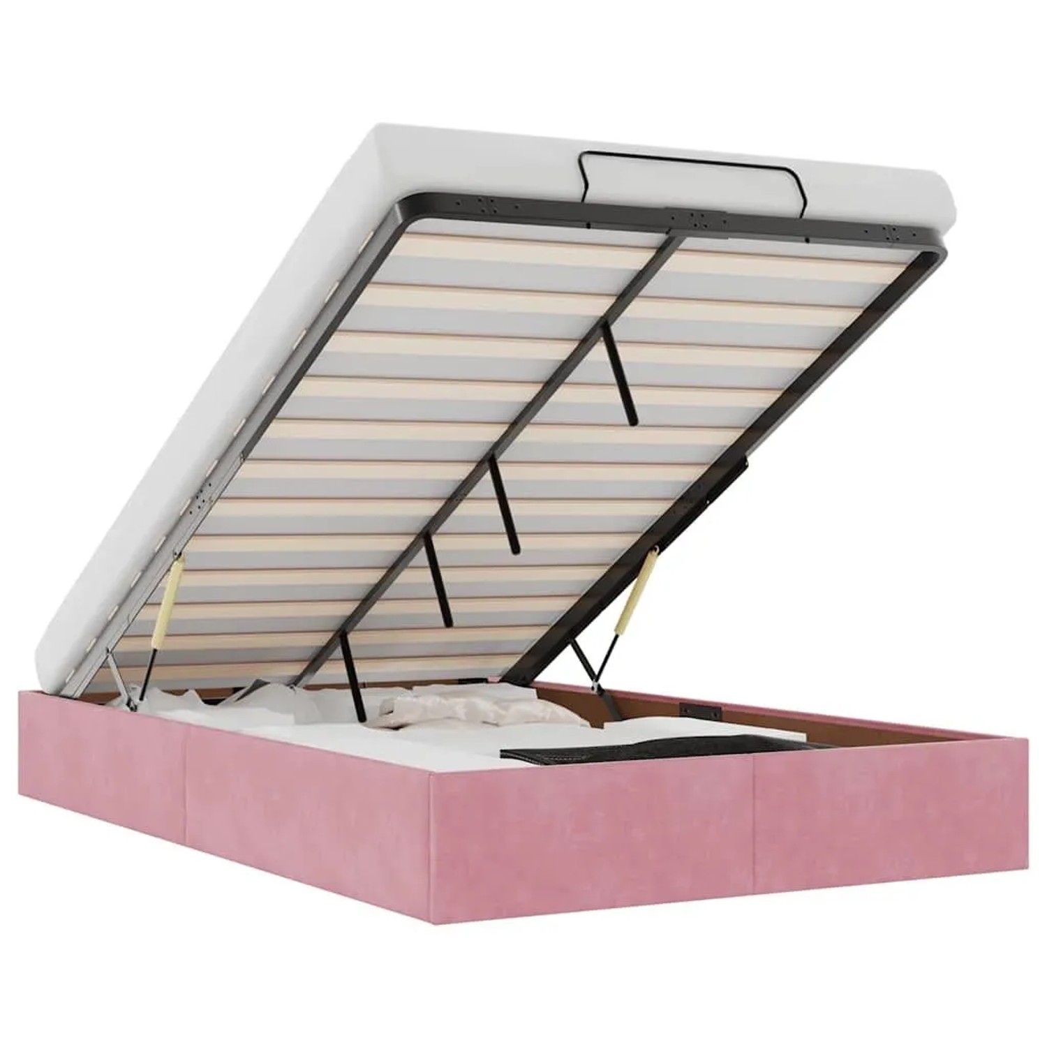 vidaXL Ottoman-Bett ohne Matratze Rosa 120x200 cm Samt 3310960