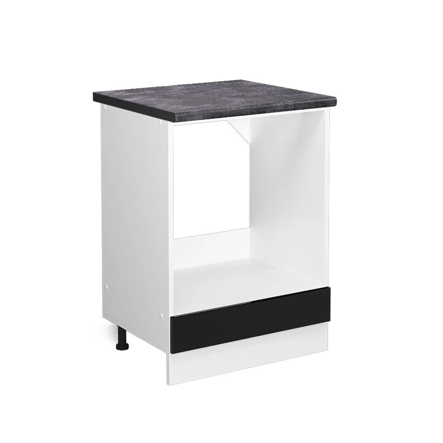 Vicco Herdumbauschrank R-Line Schwarz Hochglanz Weiß 60 cm AP Anthrazit