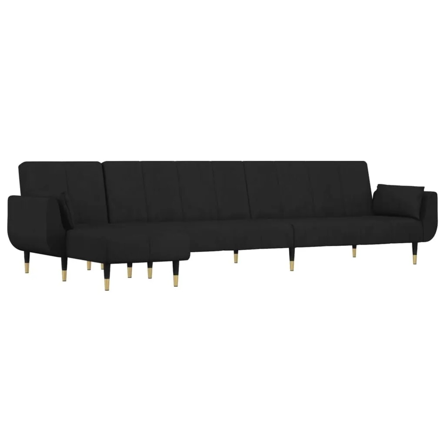 vidaXL Schlafsofa in L-Form Schwarz 275x140x70 cm Samt 3157209