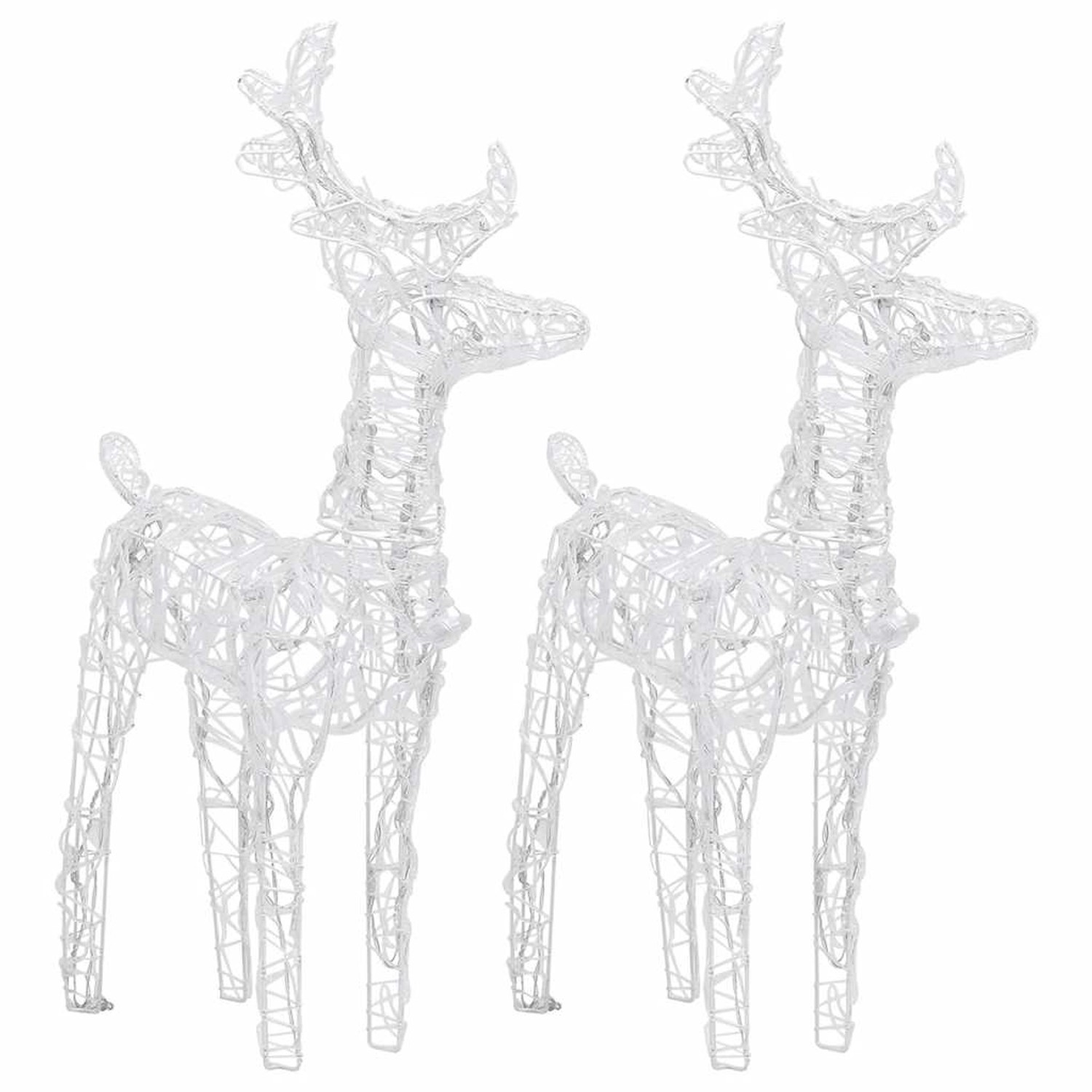 vidaXL LED-Rentiere 2 Stk Kaltweiß 80 LEDs Acryl 342679