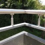 Handlaufschelle aus Edelstahl V2A zur Befestigung von Handläufen an Rundstabkonsolen.
