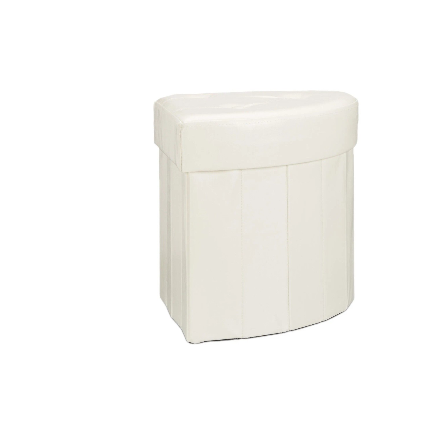Relaxdays Hocker Kunstleder Weiß mit Stauraum Faltbar 38 cm x 38 cm x 38 cm 2,6 kg