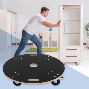 ECD Germany Transportroller mit Mann, der Möbel schiebt. Rollbrett mit Siebdruckplatte, 800kg Traglast.