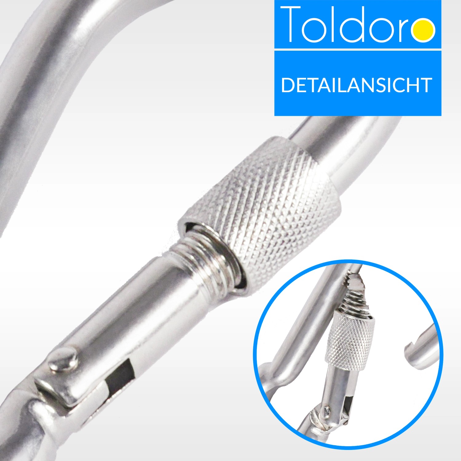 2 Stück Edelstahl Karabiner - 6x60mm Mit 160kg Belastbarkeit