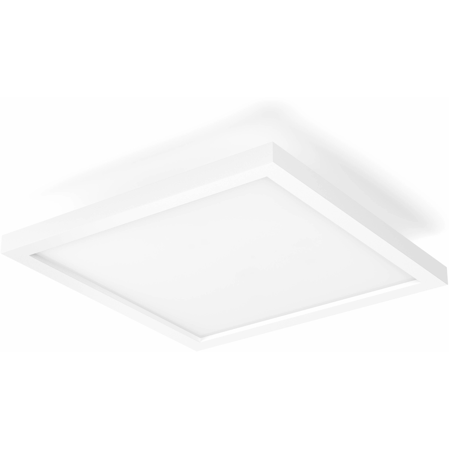 Eckige, weiße Philips Hue LED Deckenleuchte Aurelle, 60x60 cm, für Smart Home Beleuchtung.