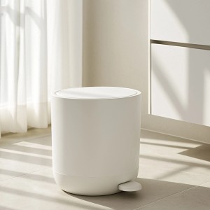 Relaxdays Mülleimer Kunststoff Weiß Softclose 7 l 26 cm x 26 cm x 23 cm 0,8 kg