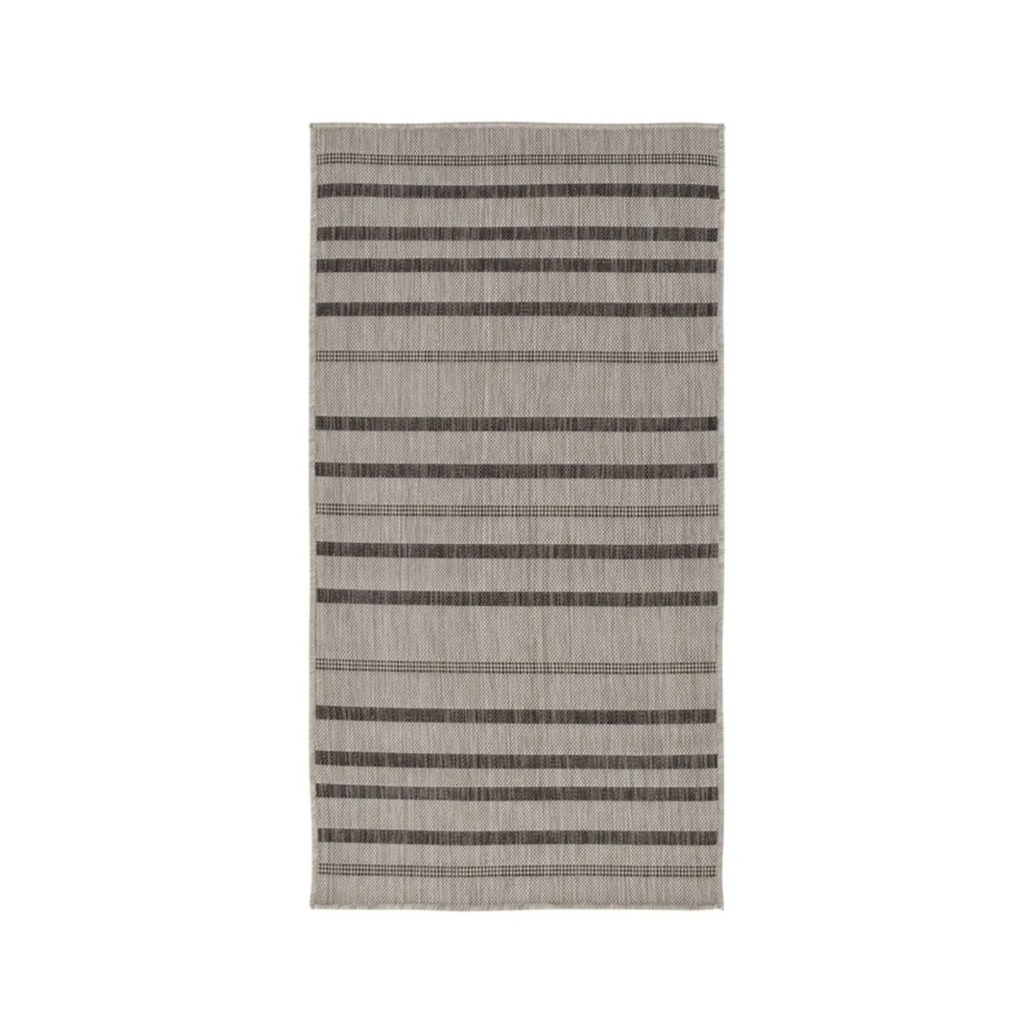 Vercai Rugs Teppich Terrace Streifen Hellgrau Kiesel 80 x 150 cm