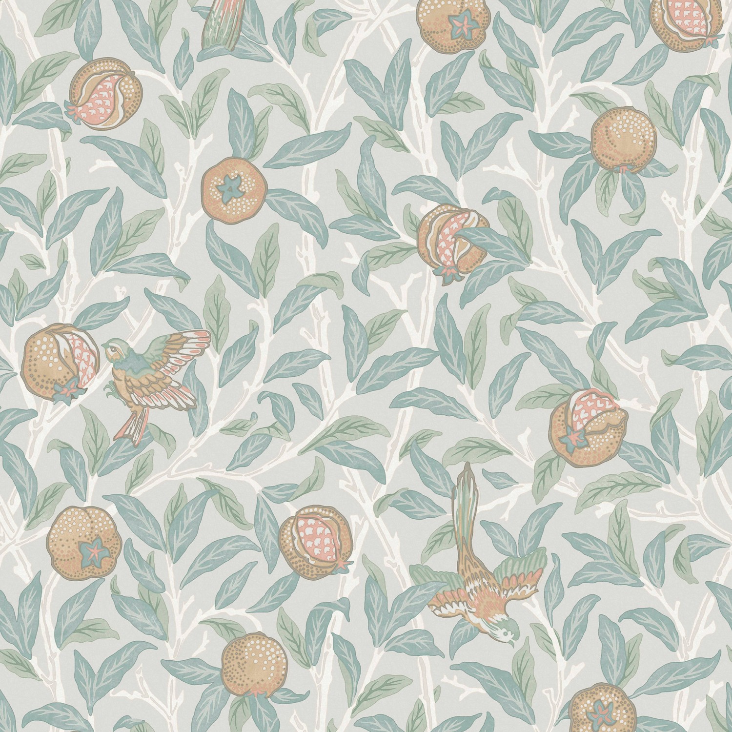 William Morris at Home Vliestapete Bird & Pomegranate 10 m Mehrfarbig FSC® günstig online kaufen