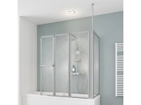Schulte Duschwand Für Badewanne – Faltbare Seitenwand (70 Cm), 127x140 Cm, Kunstglas, Farbe Alunatur