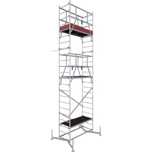 Krause ClimTec Komplettgerüst mit 7 m Arbeitshöhe, Aluminium Gerüst für Innen- und Außenarbeiten.
