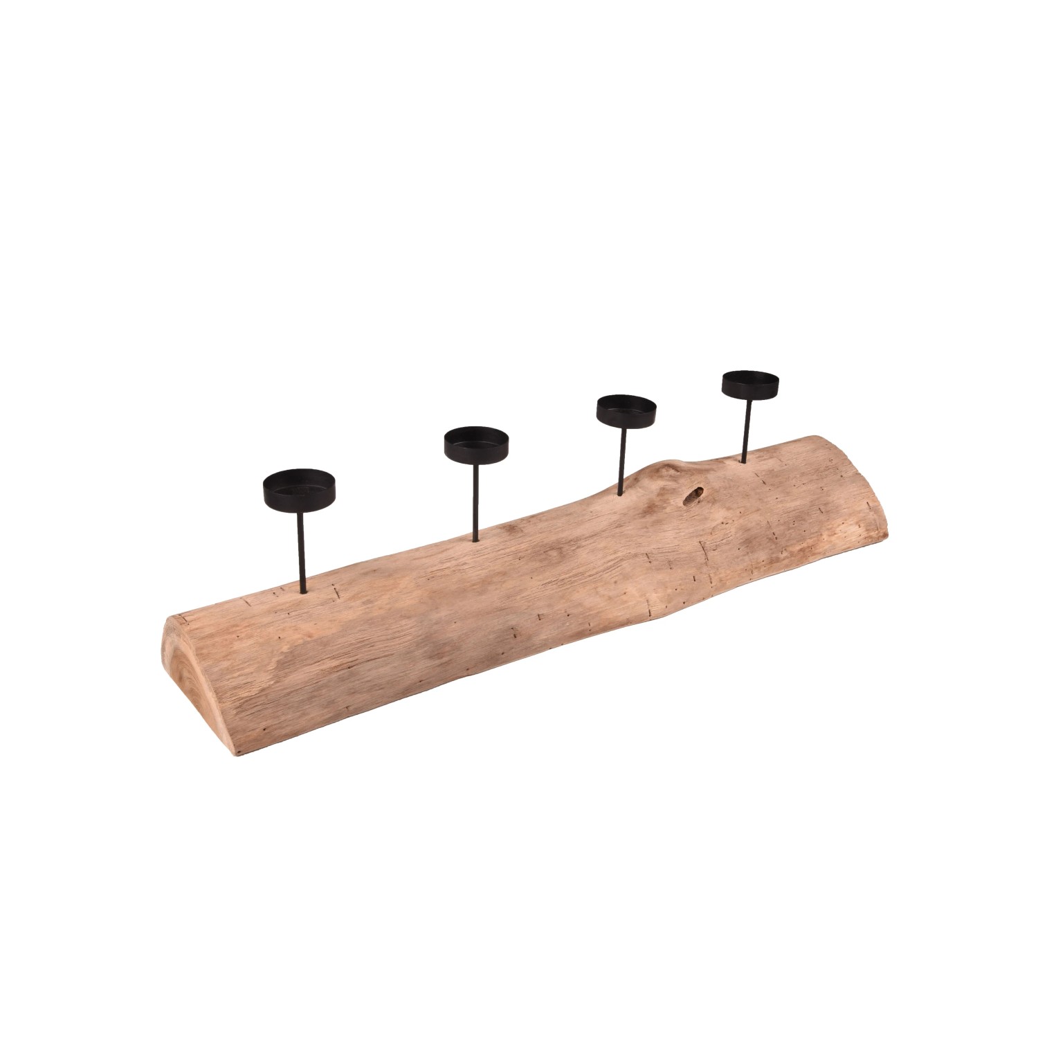 DELUKE Kerzenhalter LEON Teak Natur 17x16x70cm Dekoration Wohnzimmer Büro