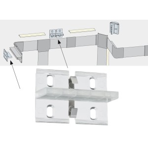 Paulmann Duo Profil Fixture 4er-Pack, transparente Kunststoffhalterung zur Befestigung von LED-Streifen.