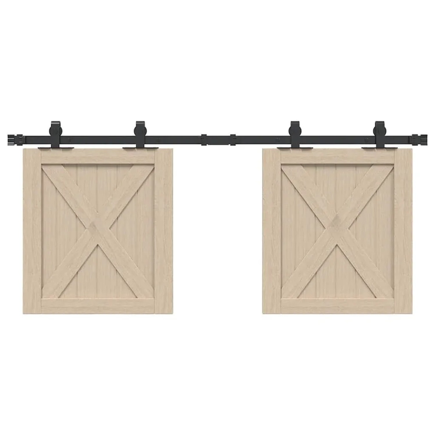 vidaXL Schiebetürbeschlag Set, 122cm, Karbonstahl, für Schranktüren