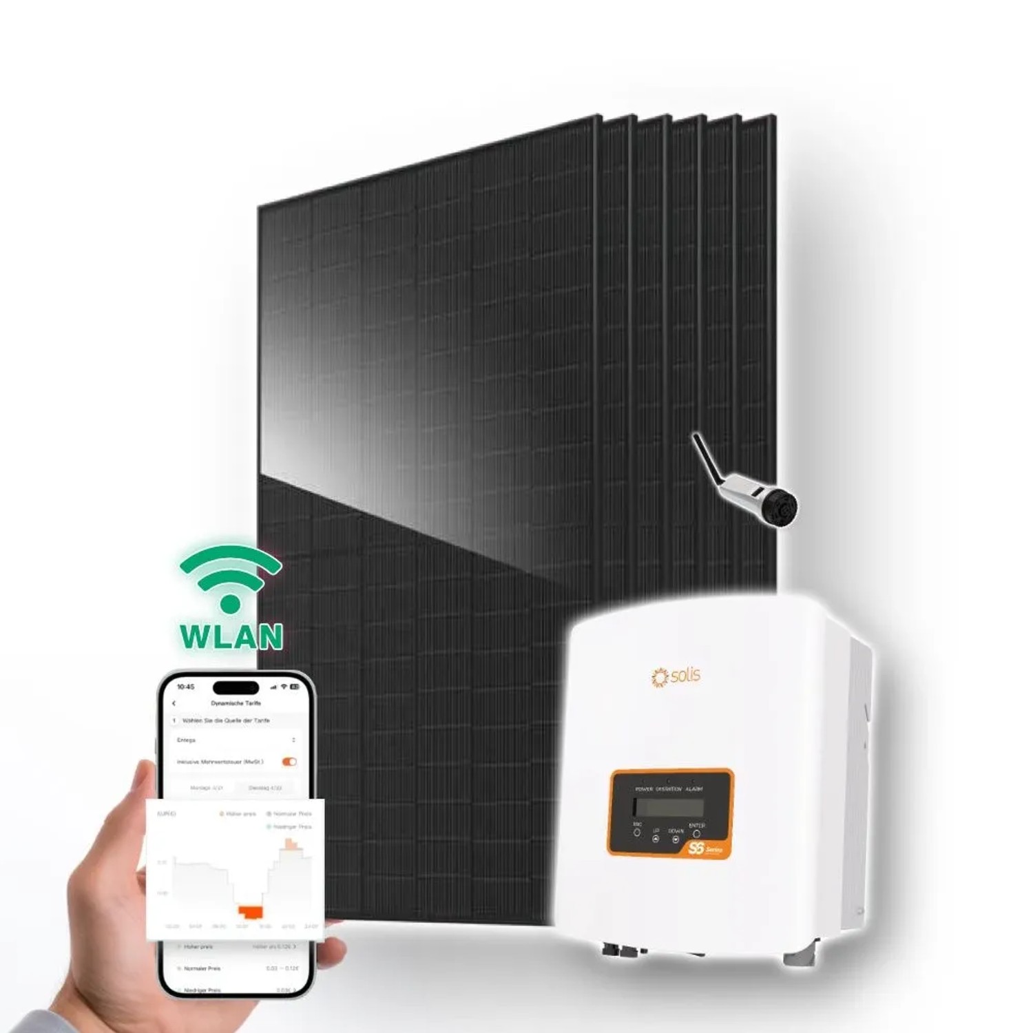 PVundSO 3000W Solaranlage Solis Wechselrichter inkl. WLAN-Stick und 6x 500W JA Solar Module