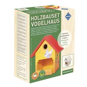 Pebaro Holzbausatz Vogelhaus: Bausatz mit Hammer, Nägeln und Anleitung zum selber bauen.